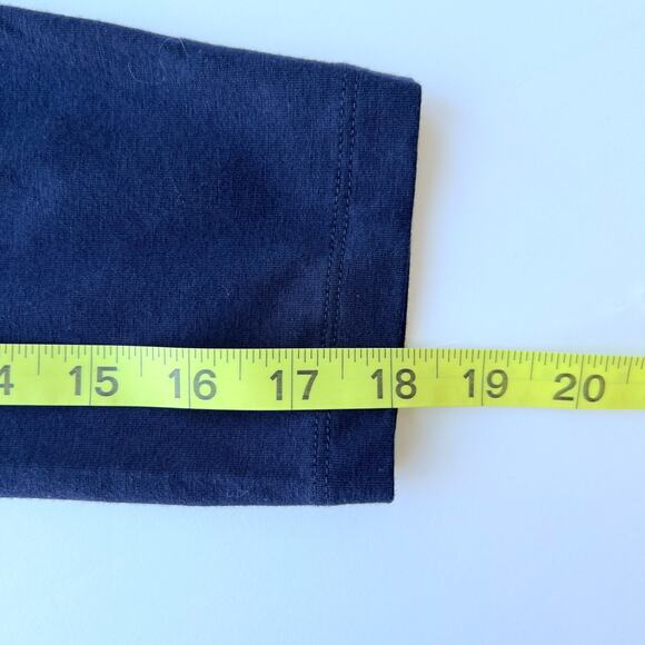 Lauren Ralph Lauren Size M Navy Blue Y2K V-Neck Henley Top 3/4 Sleeve Stretch - Picture 10 of 10